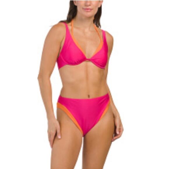 SANCTUARY TWICE AS NICE LAYERED BIKINI SET SWIMWEAR SIZE D/LARGE NWT - Picture 1 of 7